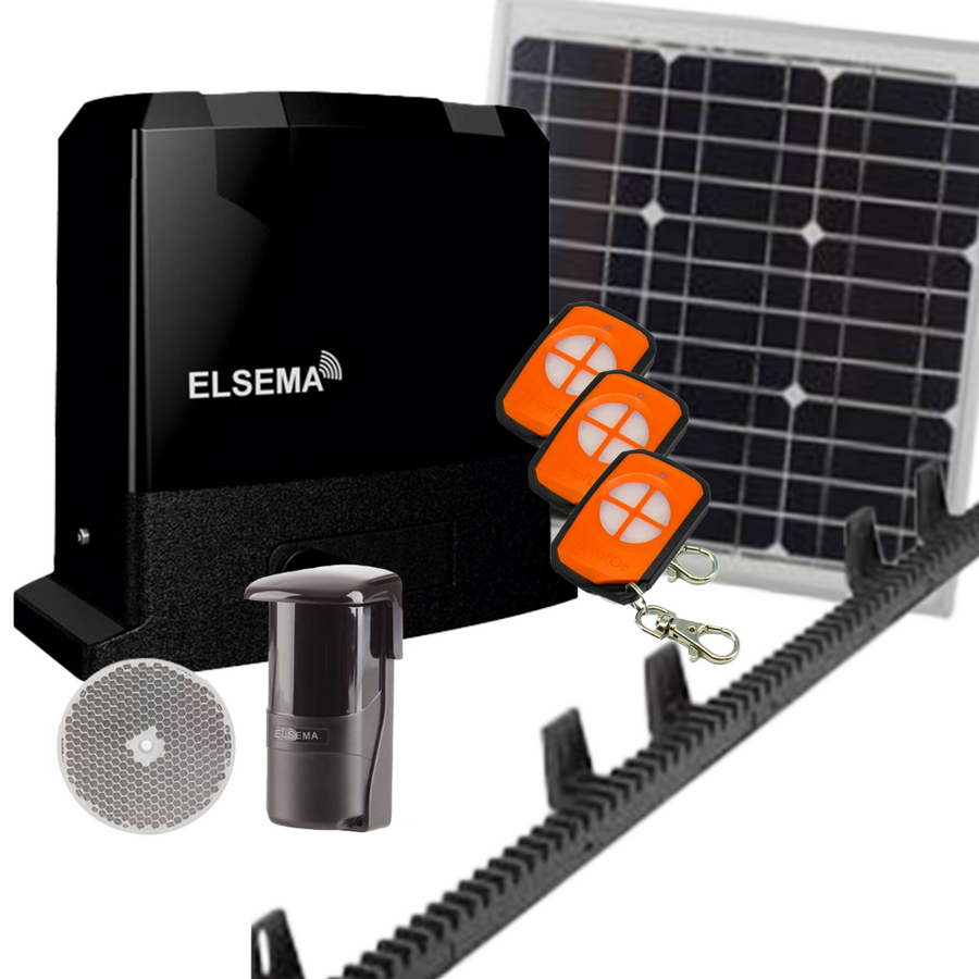 Elsema iS900Solar Sliding Gate Kit with Solar Charger and Battery