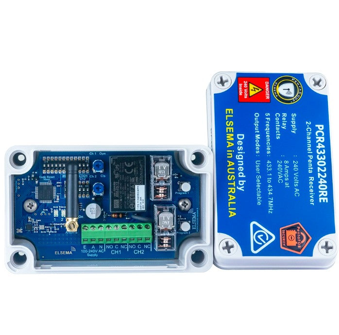 Elsema PCR43302240R Dual Relay Receiver Case and Board