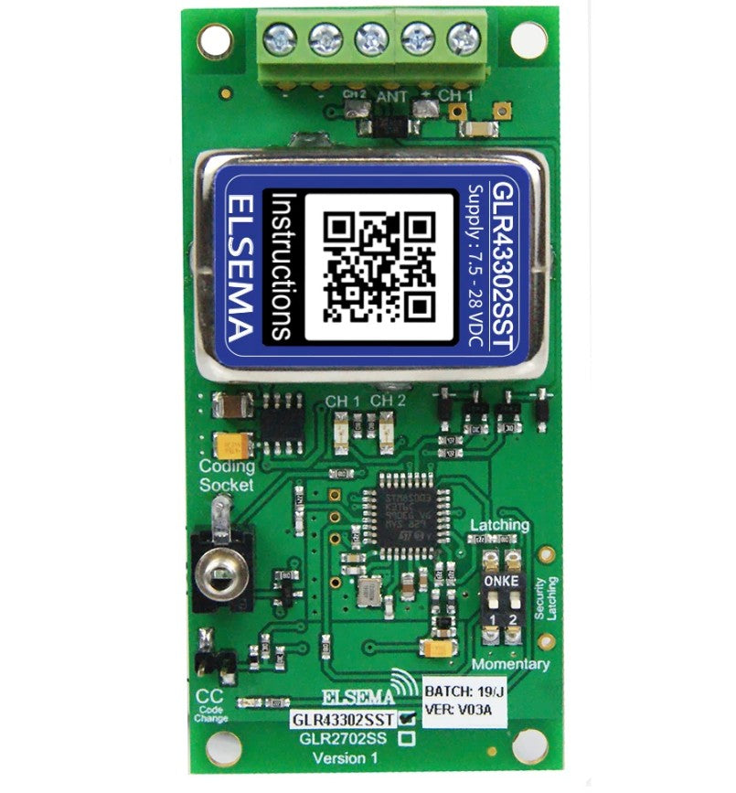 Elsema Gigalink 2Ch Receiver with open collector outputs and Terminal block – GLR43302SST